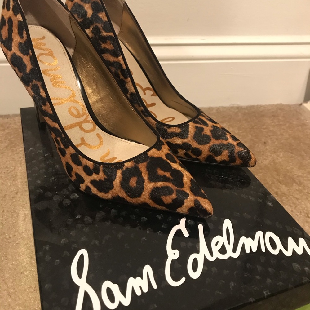 Sam Edelman Leopard Heels Never Worn